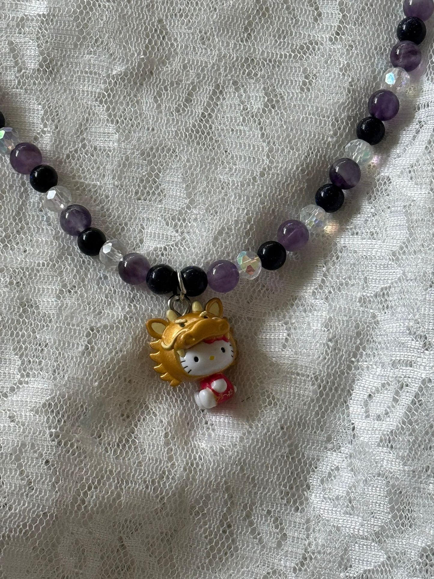 Hello kitty lucky dragon necklace