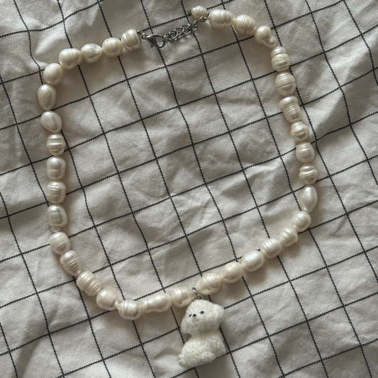 Puppy Pearl Necklace